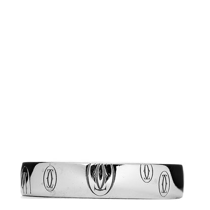 Cartier 18K White Gold 4mm Happy Birthday Band Ring 49 4.75 3 of 4