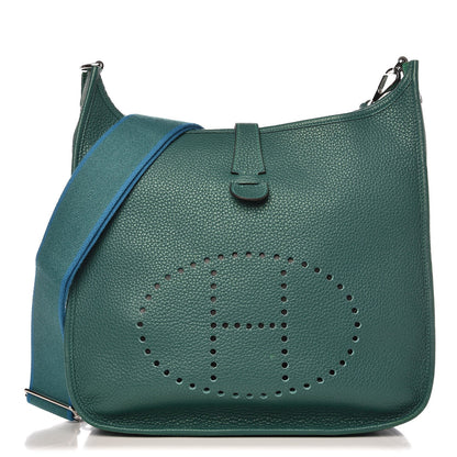 Hermes Taurillon Clemence Evelyne III GM Malachite Bleu Izmir 1 of 11
