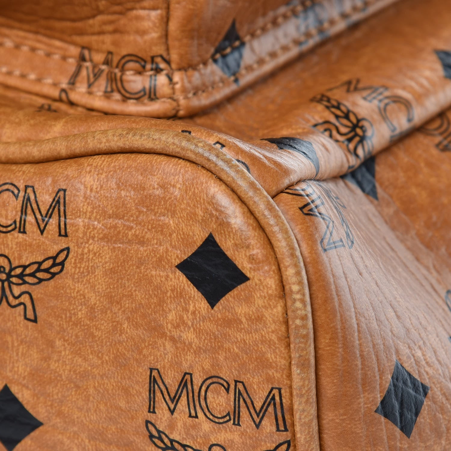 MCM Visetos Studded Medium Stark M Backpack Cognac 11 of 11