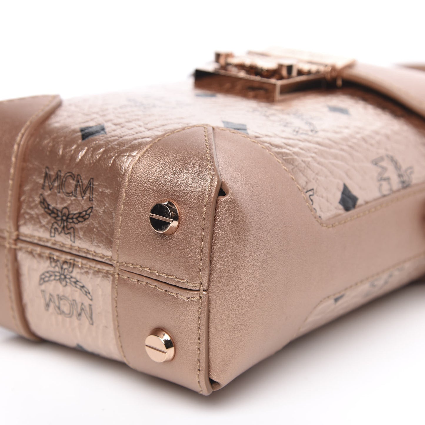 Metallic Visetos Mini Soft Berlin Crossbody Champagne