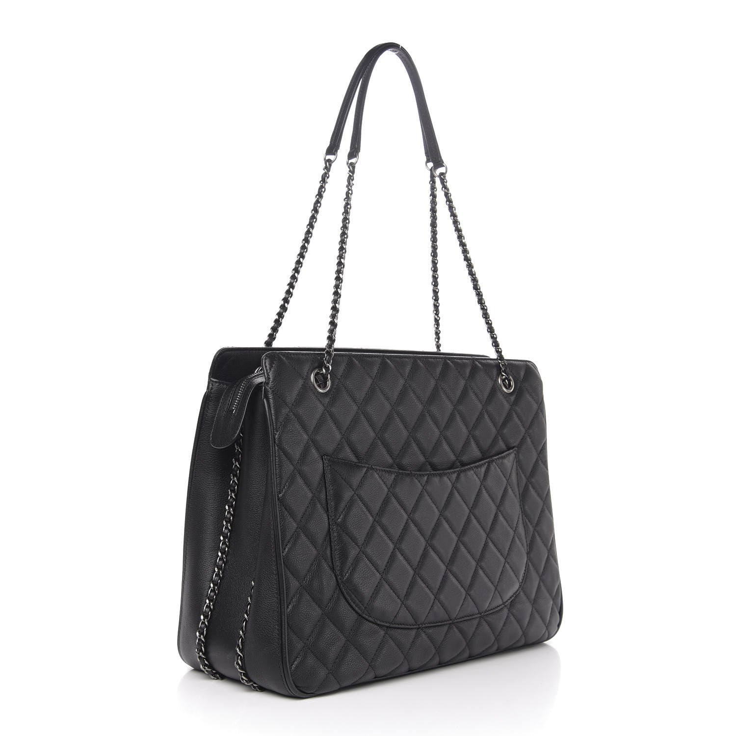 Chanel Calfskin Quilted Frame In Chain Tote Black 3 of 11