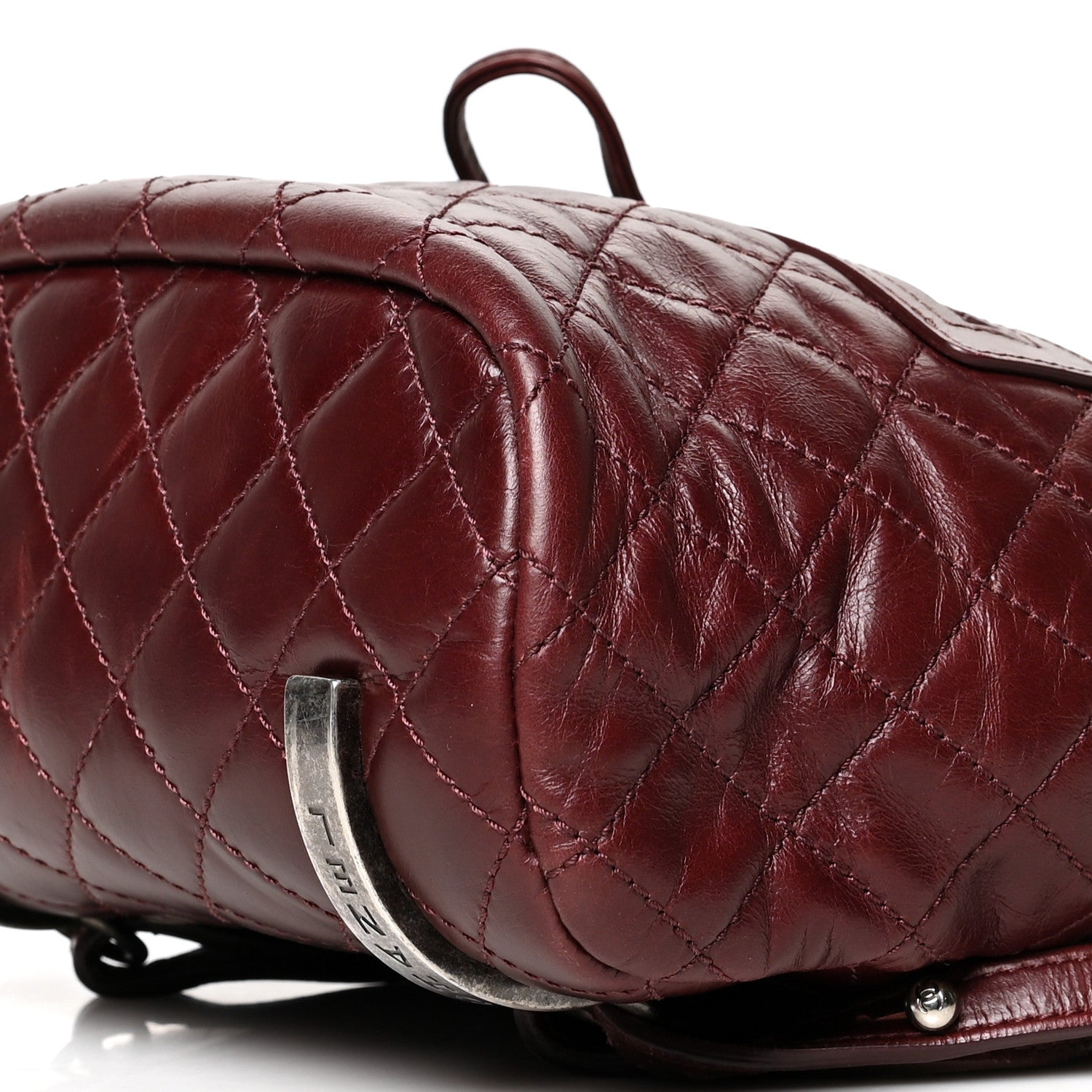 Chanel Glazed Calfskin Quilted Small Salzburg Mountain Backpack Burgundy 9 of 9