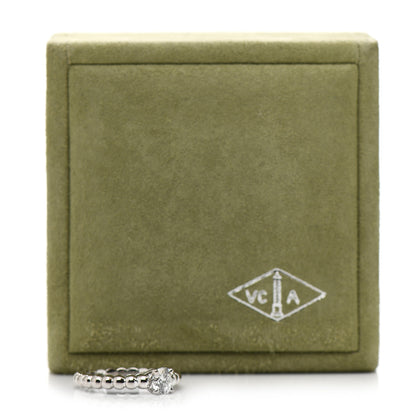 Van Cleef & Arpels 18K White Gold Diamond .53ct Perlee Solitaire Engagement Ring 49 4.75 7 of 7