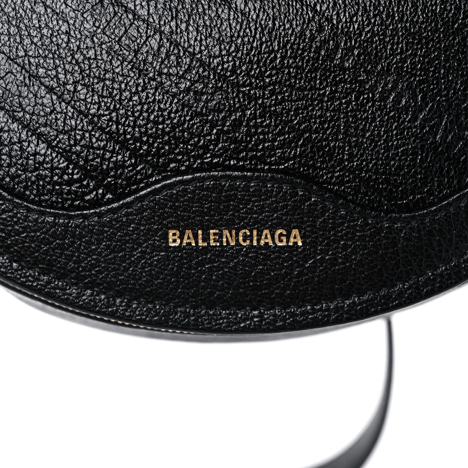 Balenciaga Shiny Goatskin Allover Logo Embossed XXS Souvenir Belt Bag Black 9 of 10