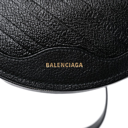Balenciaga Shiny Goatskin Allover Logo Embossed XXS Souvenir Belt Bag Black 9 of 10