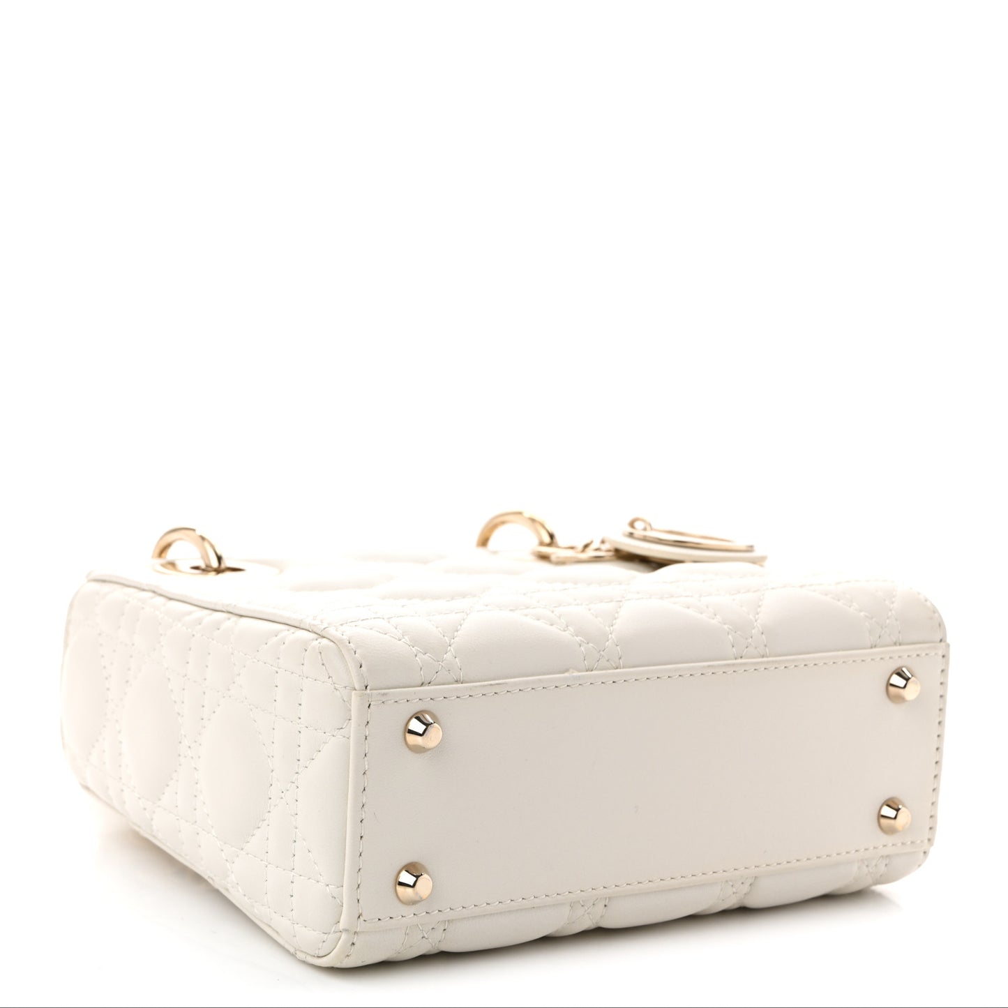 Lambskin Cannage Mini Lady Dior Latte