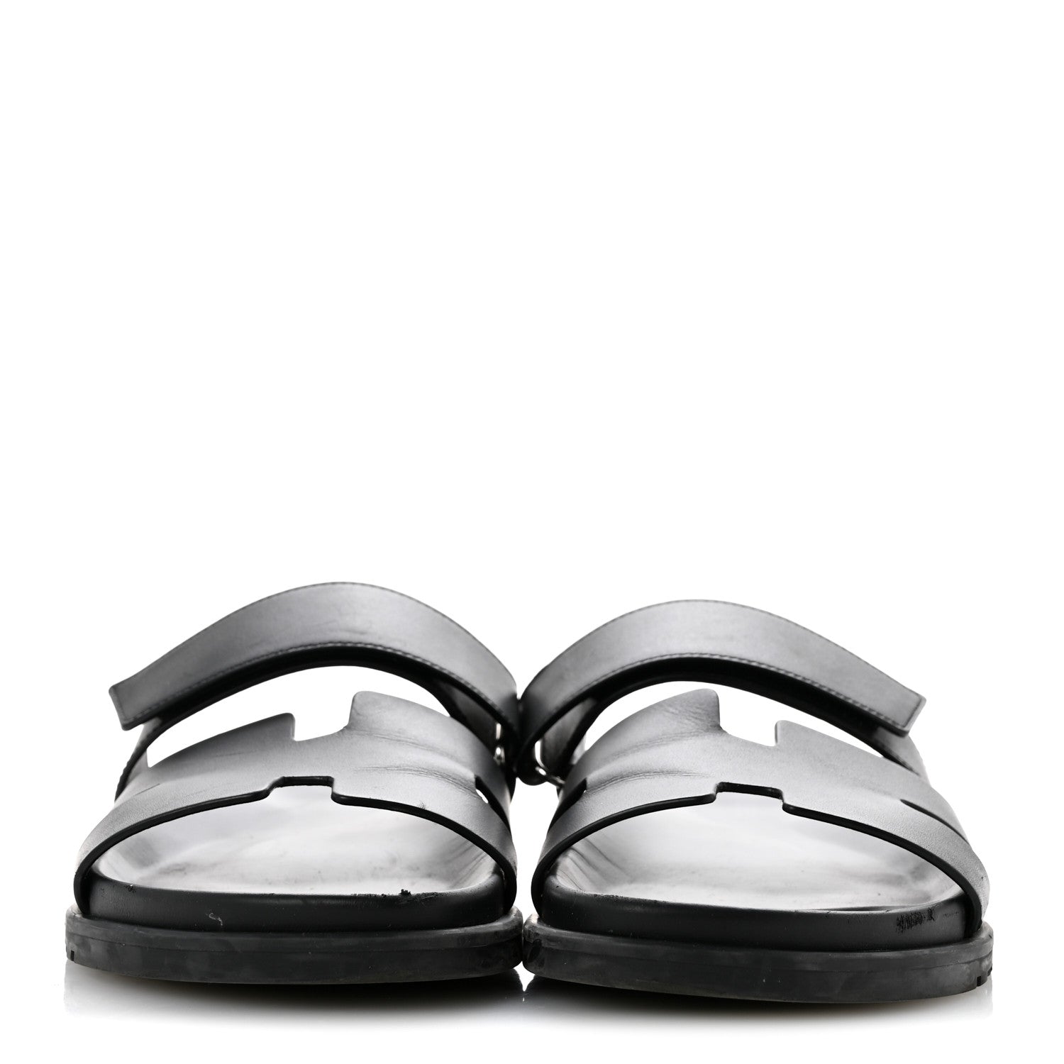 Hermes Calfskin Womens Chypre Sandals 40 Black 3 of 9