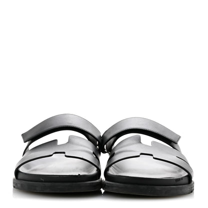Hermes Calfskin Womens Chypre Sandals 40 Black 3 of 9