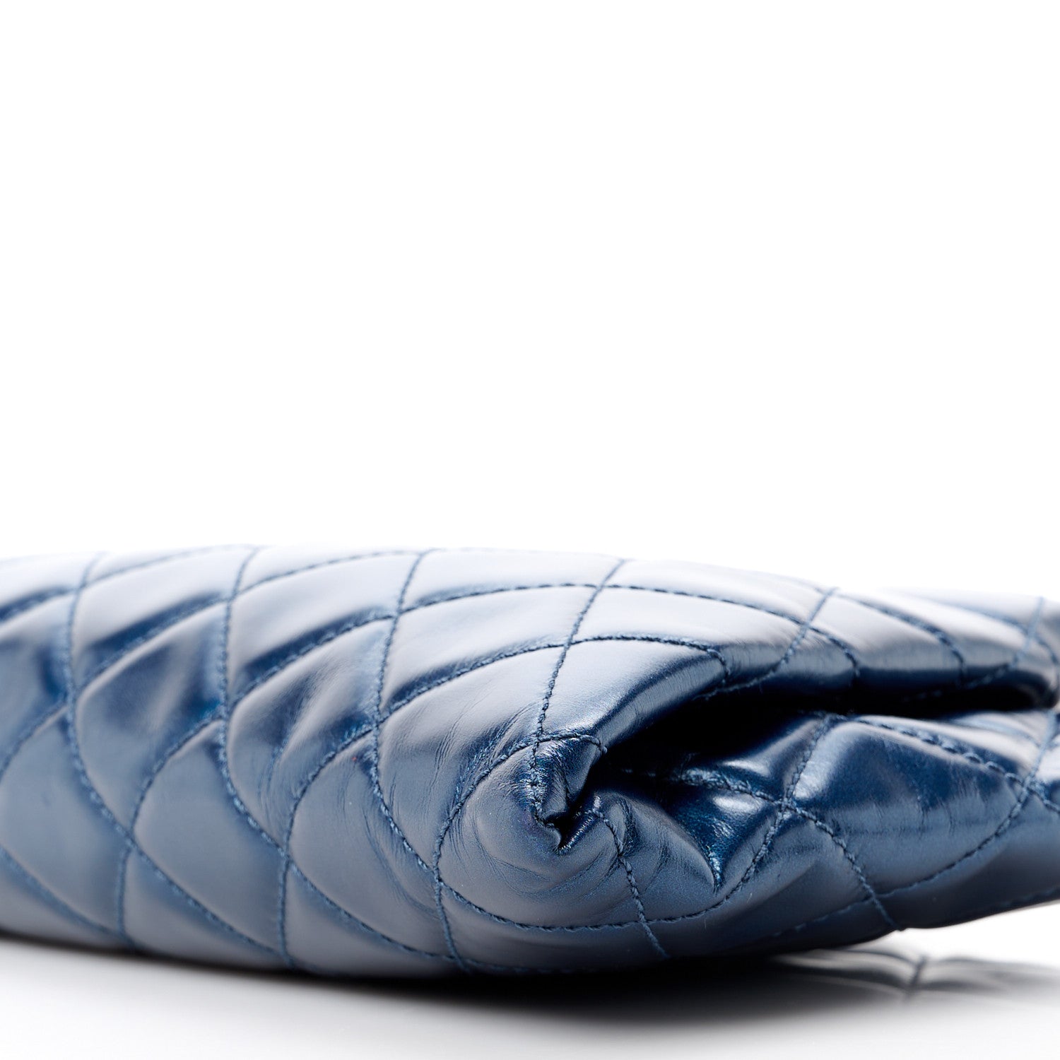 Chanel Glazed Calfskin Quilted Coco Pleats Clutch Navy 11 of 12