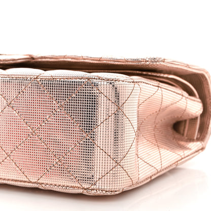 Chanel Metallic Calfskin Pixel Effect Medium Double Flap Pinky Gold 10 of 12