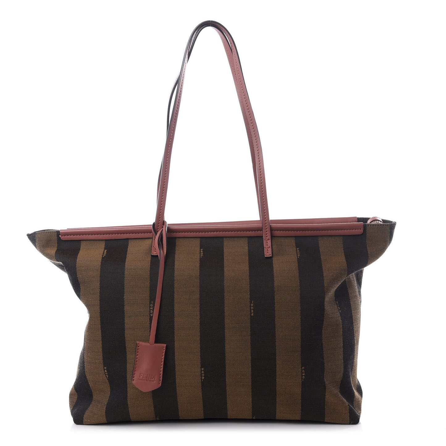 Pequin Vitello Medium Roll Tote Tobacco Rose