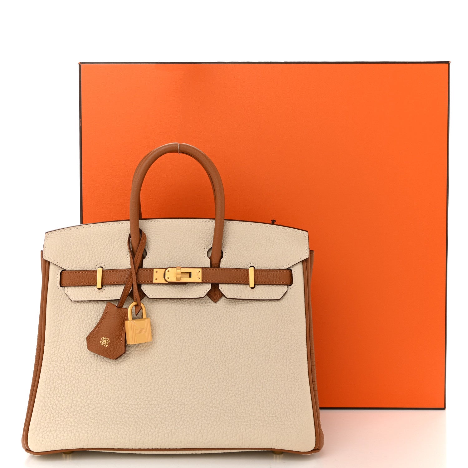 Hermes Togo Horseshoe Birkin 25 Craie Gold 11 of 11
