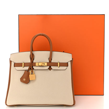 Hermes Togo Horseshoe Birkin 25 Craie Gold 11 of 11