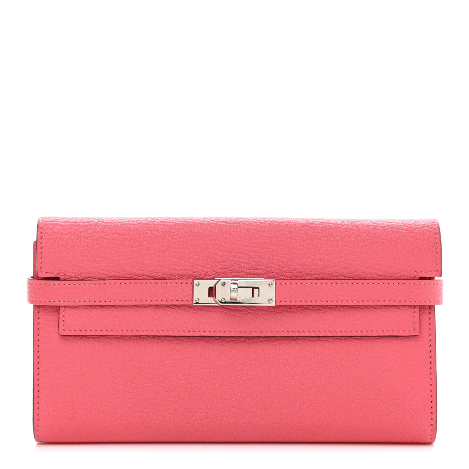 Hermes Chevre Mysore Kelly Longue Wallet Rose Lipstick 1 of 12