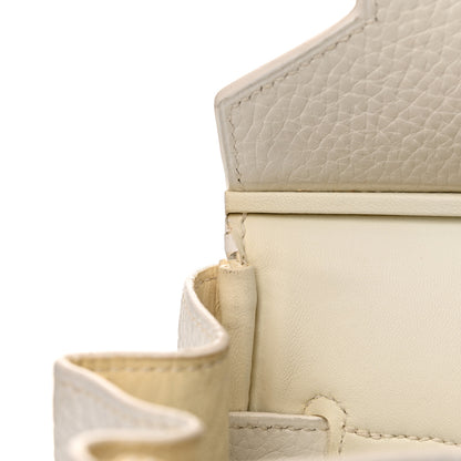 Hermes Toile Taurillon Clemence Birkin 35 White 22 of 33
