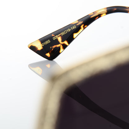 Gucci Glitter Acetate Oversize Square Frame Sunglasses GG0106S Gold 5 of 7