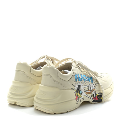 Gucci X DISNEY Calfskin Donald Duck Mens Rhyton Sneakers 8.5 Ivory 4 of 8