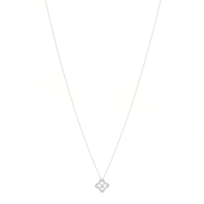 David Yurman 18K White Gold Diamond Venetian Quatrefoil Pendant Necklace 1 of 3