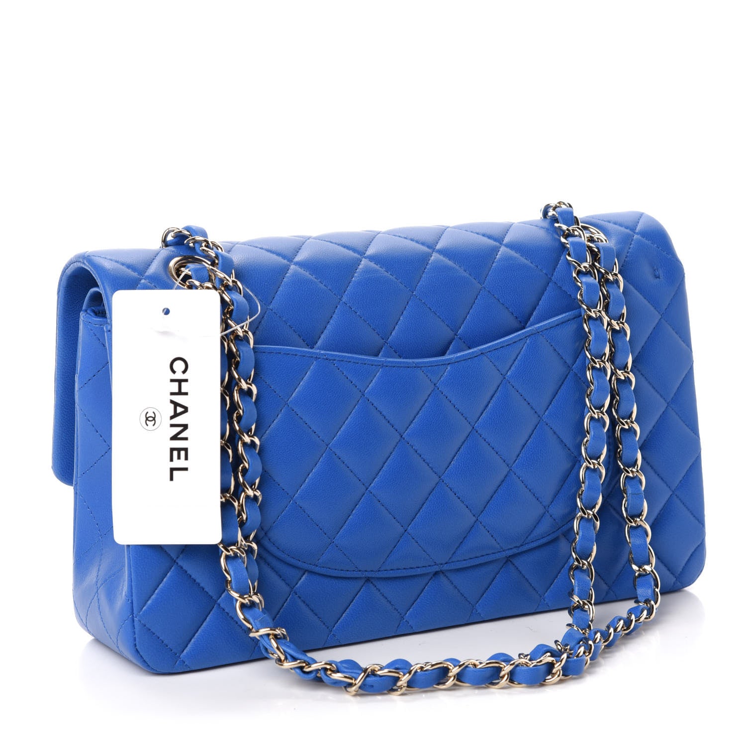 Chanel Lambskin Quilted Medium Double Flap Blue 4 of 11