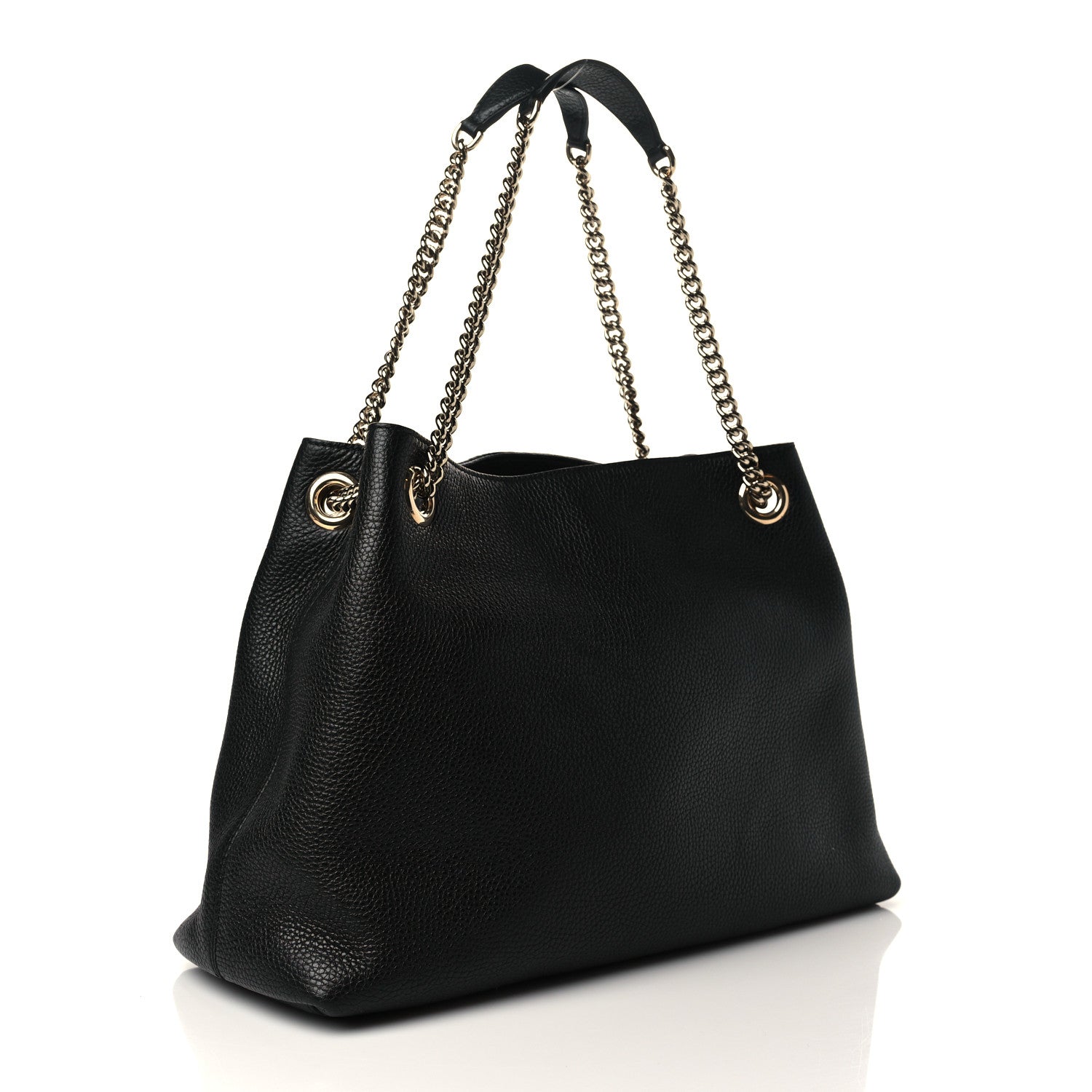 Gucci Pebbled Calfskin Medium Soho Chain Shoulder Bag Black 3 of 8