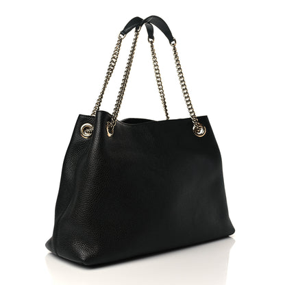 Gucci Pebbled Calfskin Medium Soho Chain Shoulder Bag Black 3 of 8