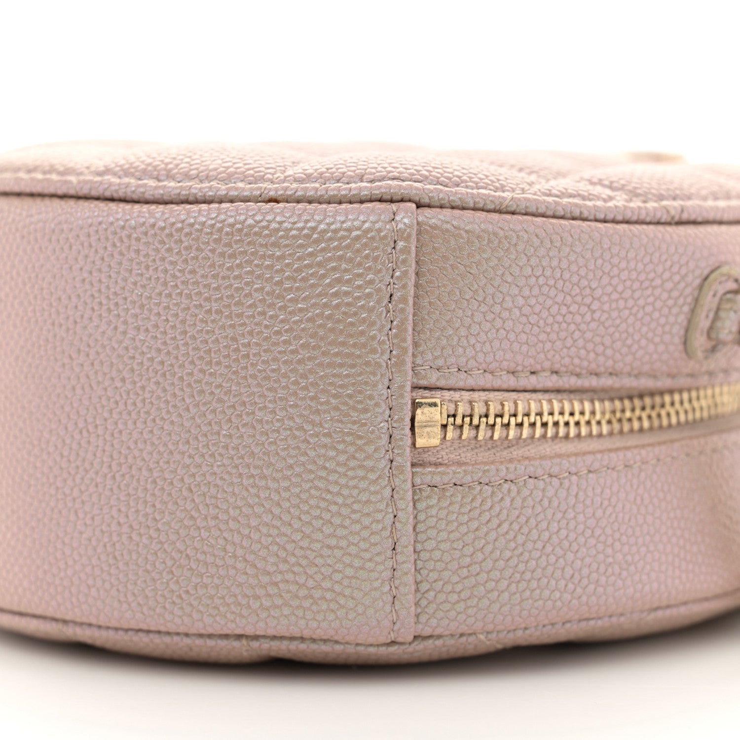 Chanel Iridescent Caviar Resin Quilted Round Clutch With Chain Beige 10 of 11