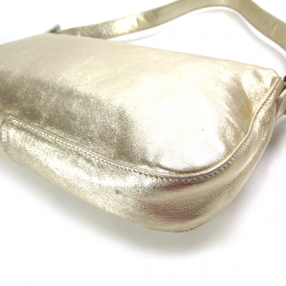 Metallic Calfskin Baguette Gold