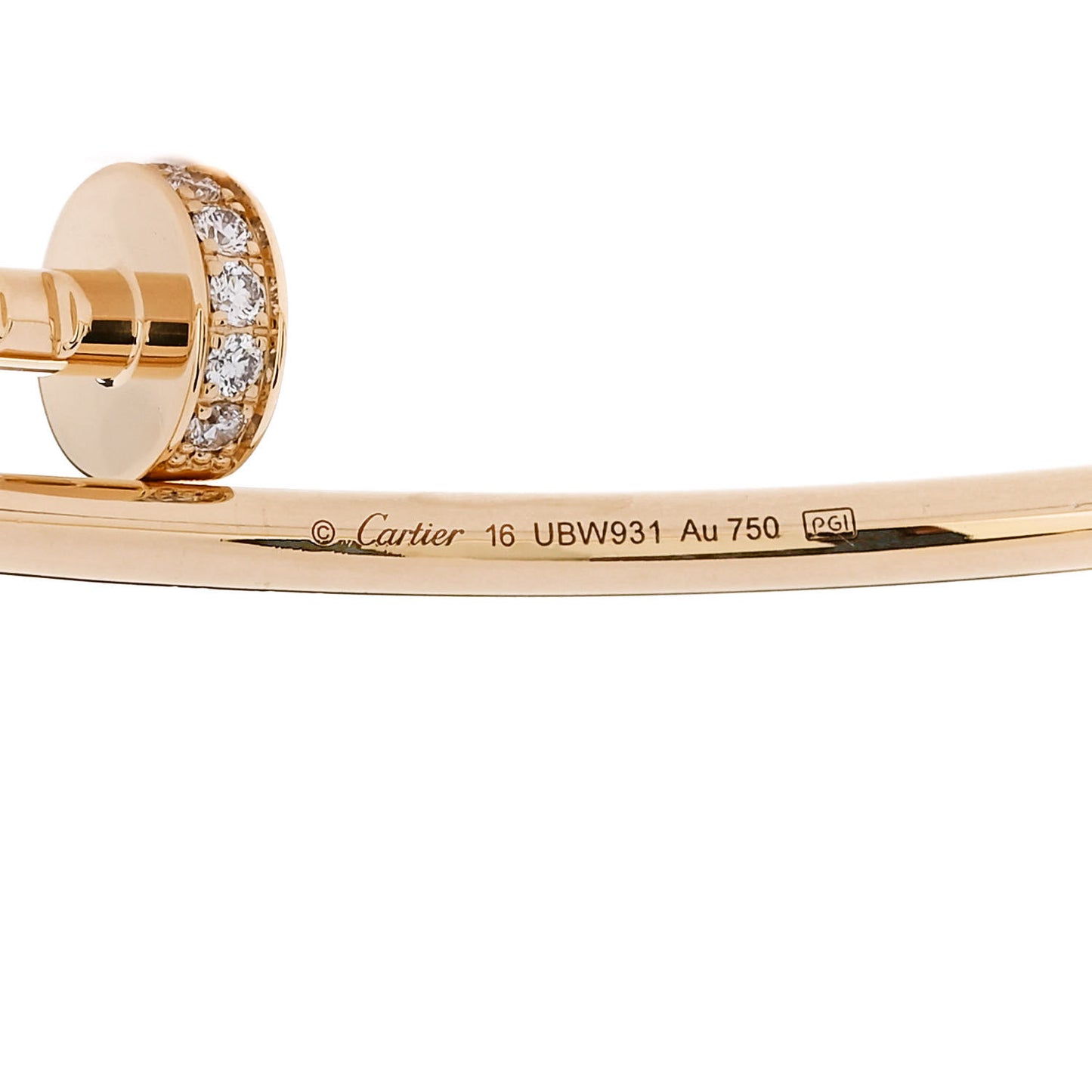 18K Yellow Gold Diamond Small Juste Un Clou Bracelet 16
