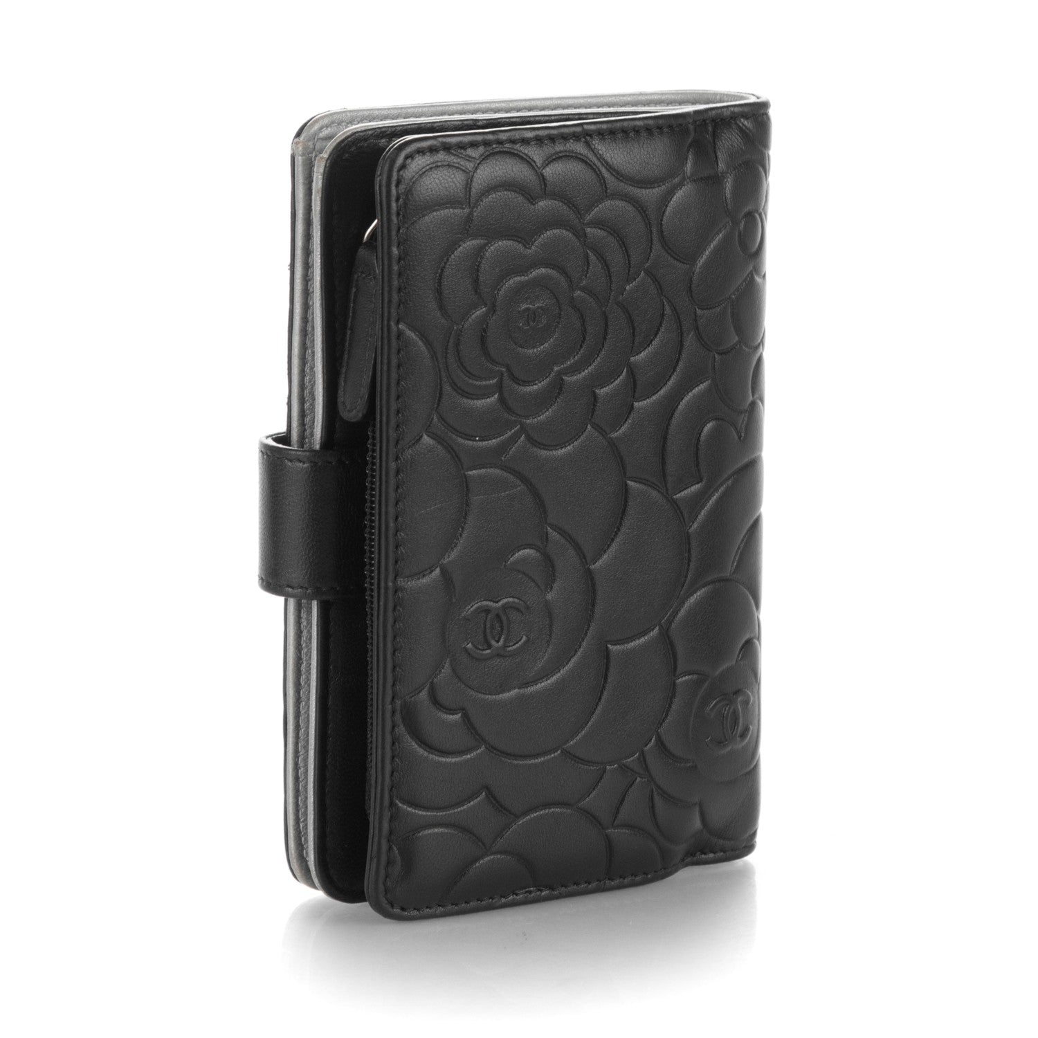 Chanel Lambskin Quilted L-Zip Pocket Wallet Black 3 of 8