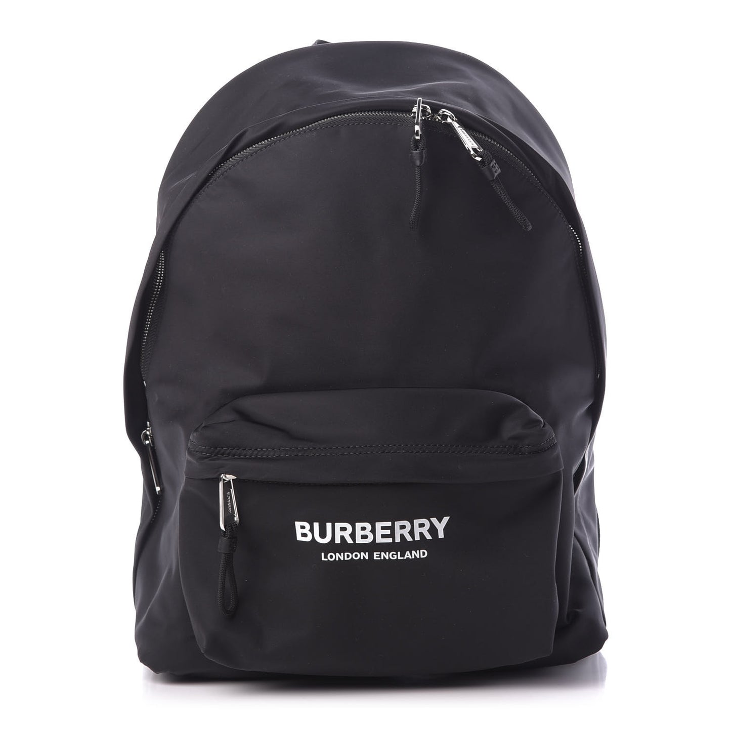 Nylon Logo Print Backpack Black