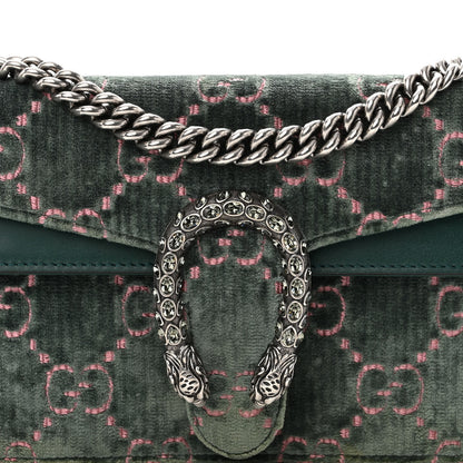 Gucci Velvet Moon Calfskin Crystal GG Monogram Small Dionysus Shoulder Bag Avio Dusty Pink Black Diamond 8 of 10