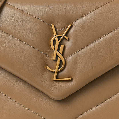 Saint Laurent Calfskin Y Quilted Monogram Toy Loulou Crossbody Bag Dark Latte 9 of 12