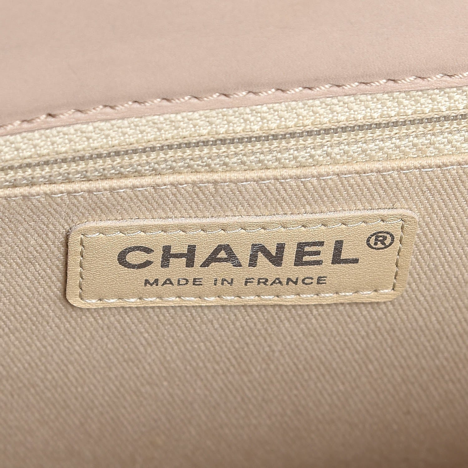 Chanel Calfskin Double Stitch Large Hamptons Flap Bag Beige 7 of 19