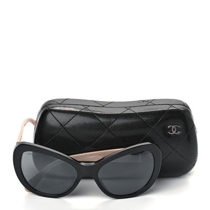 Chanel Acetate Cat Eye Sunglasses 5321 Black Beige 7 of 7