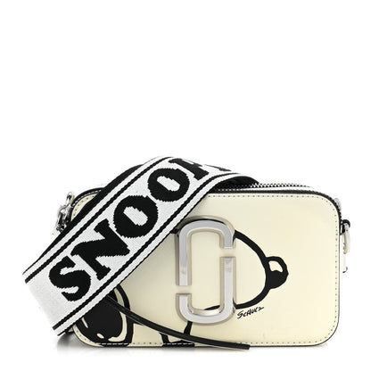 Marc Jacobs X Peanuts Saffiano Small Snoopy Snapshot Camera Bag White Black 1 of 12