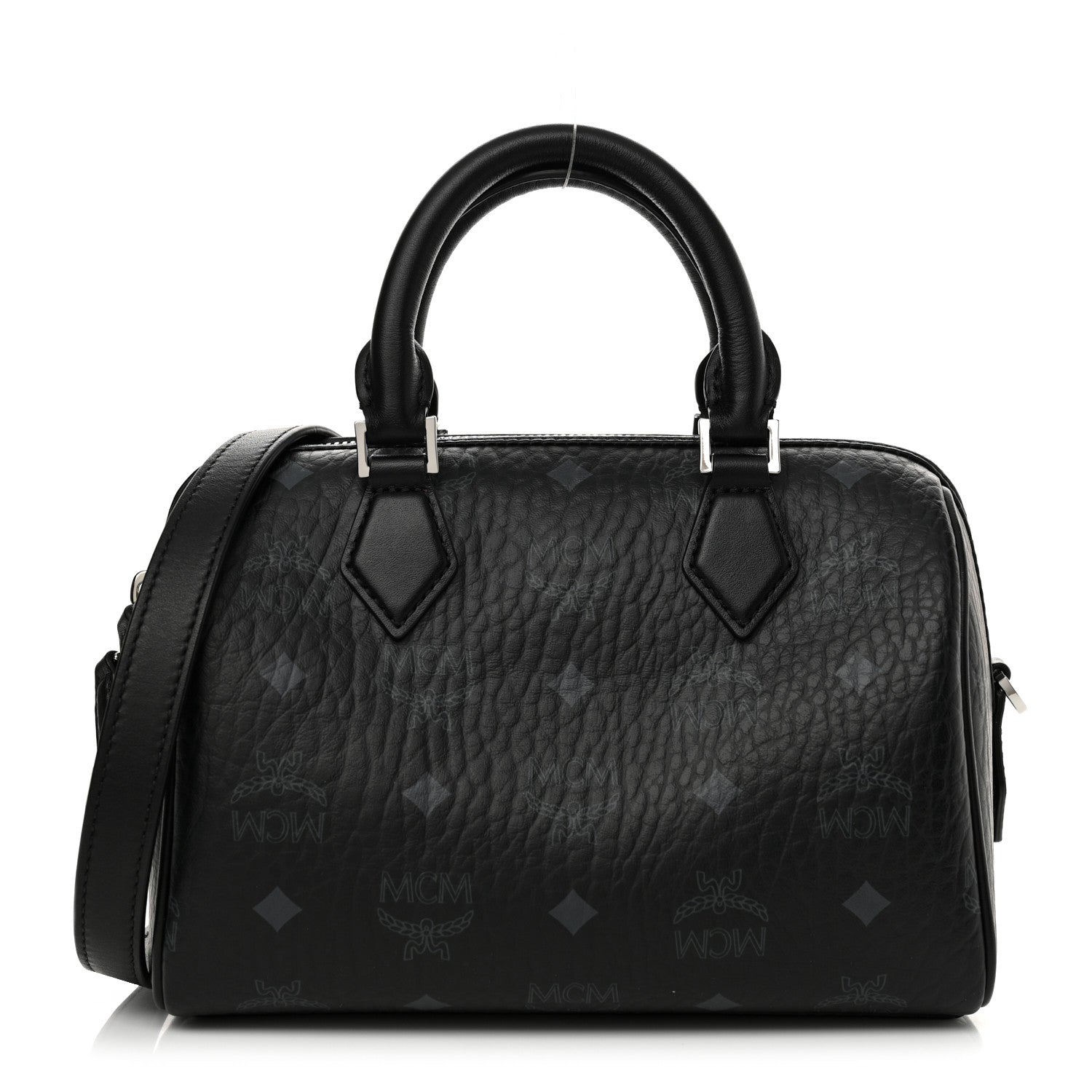 MCM Visetos Small Ella Boston Bag Black 1 of 10