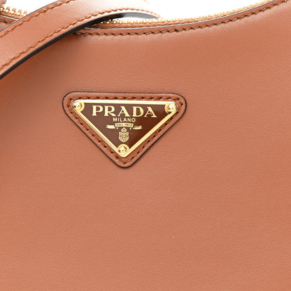 Prada Soft Calfskin Arque Shoulder Bag Cognac 8 of 14