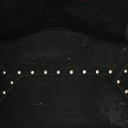 Valentino Garavani Grained Calfskin Rockstud Bucket Bag Black 11 of 12