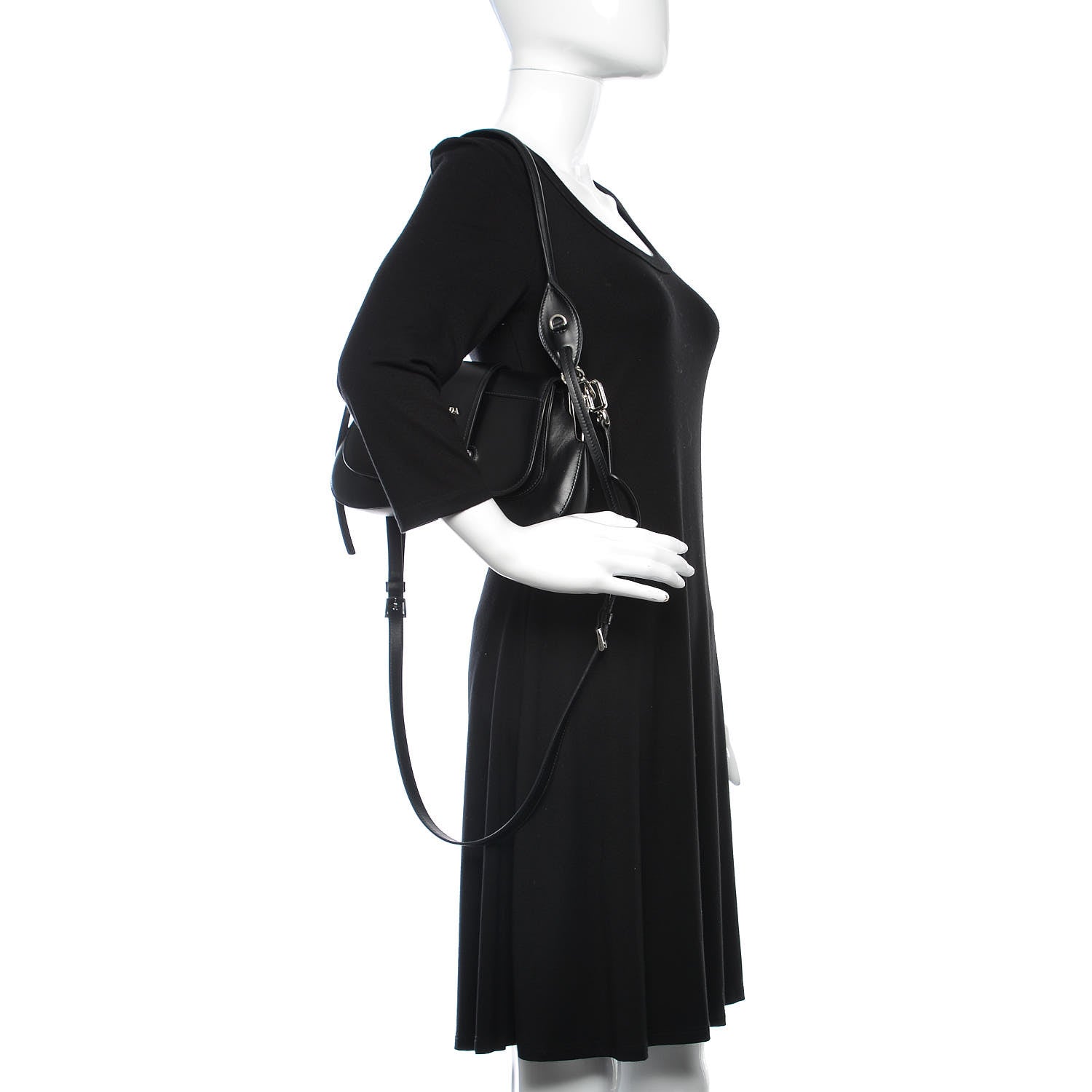 Prada City Calfskin Sidonie Shoulder Bag Black 3 of 8