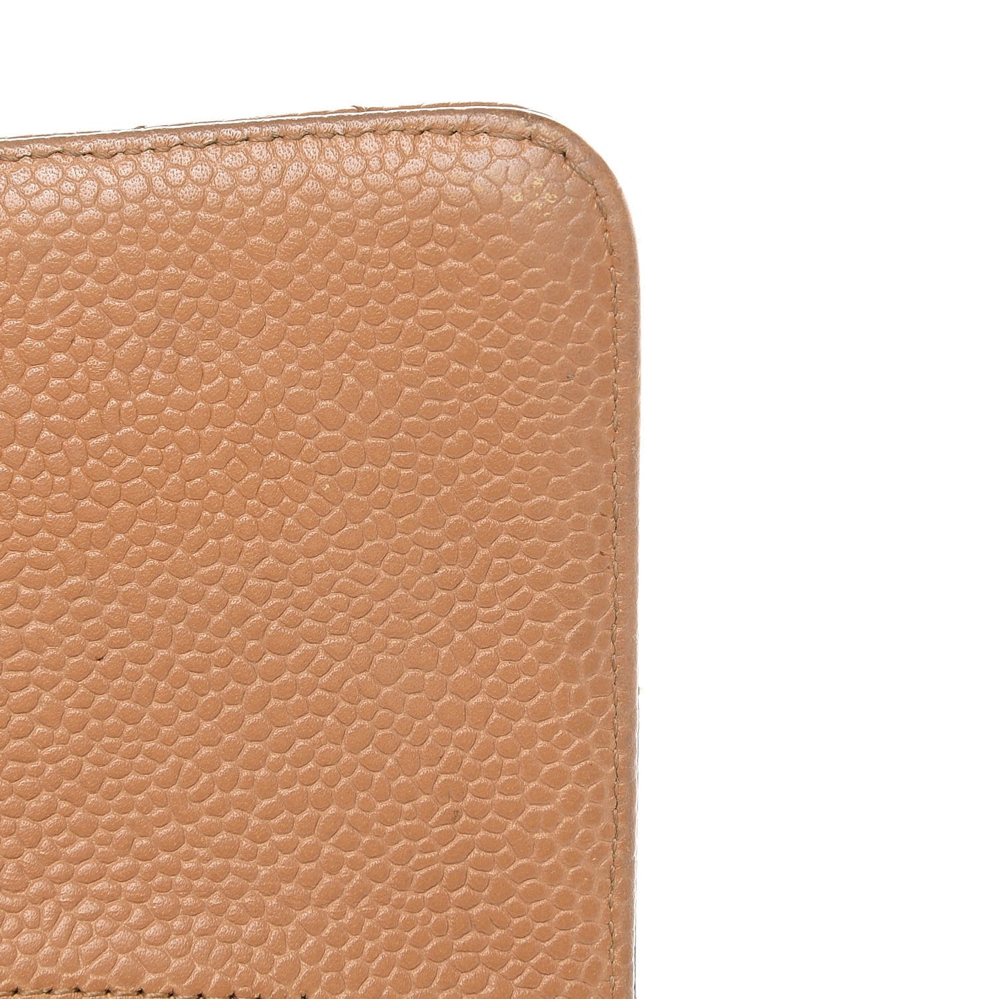 Caviar Quilted Medium Double Flap Beige
