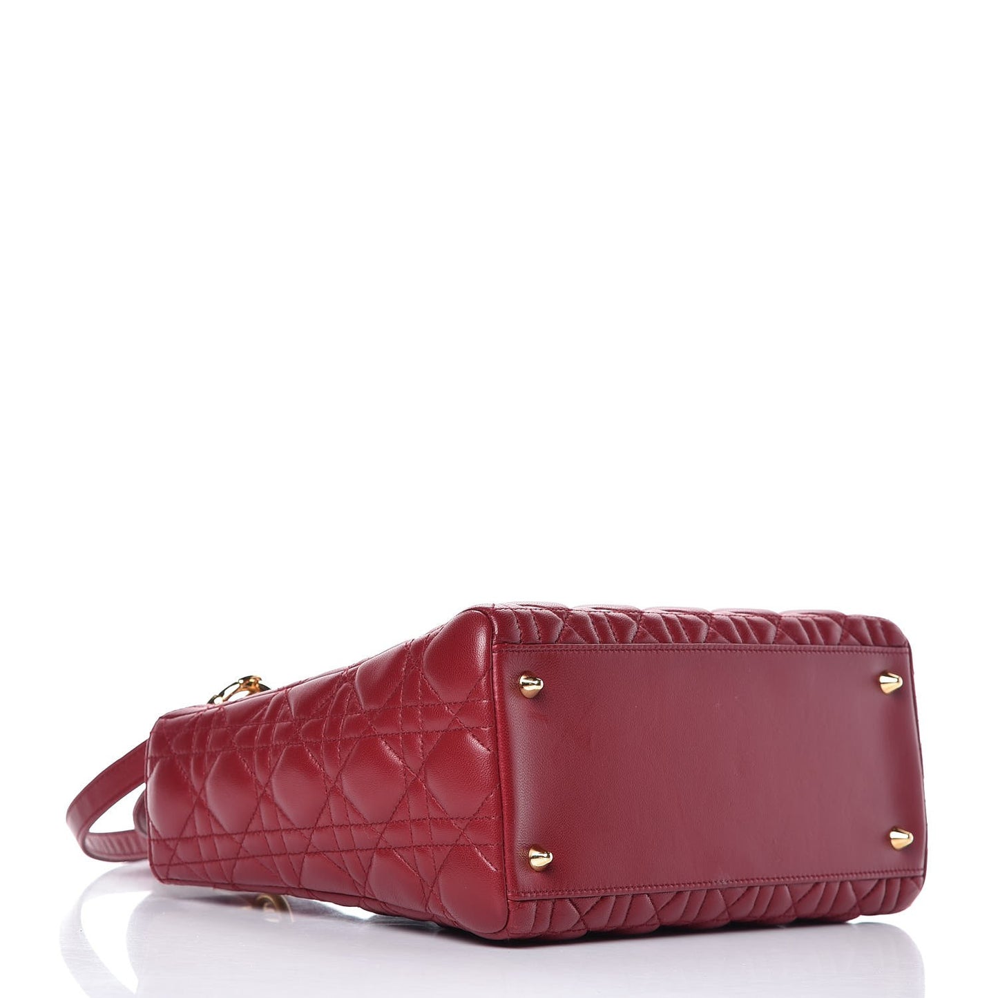 Lambskin Cannage Medium Lady Dior Red