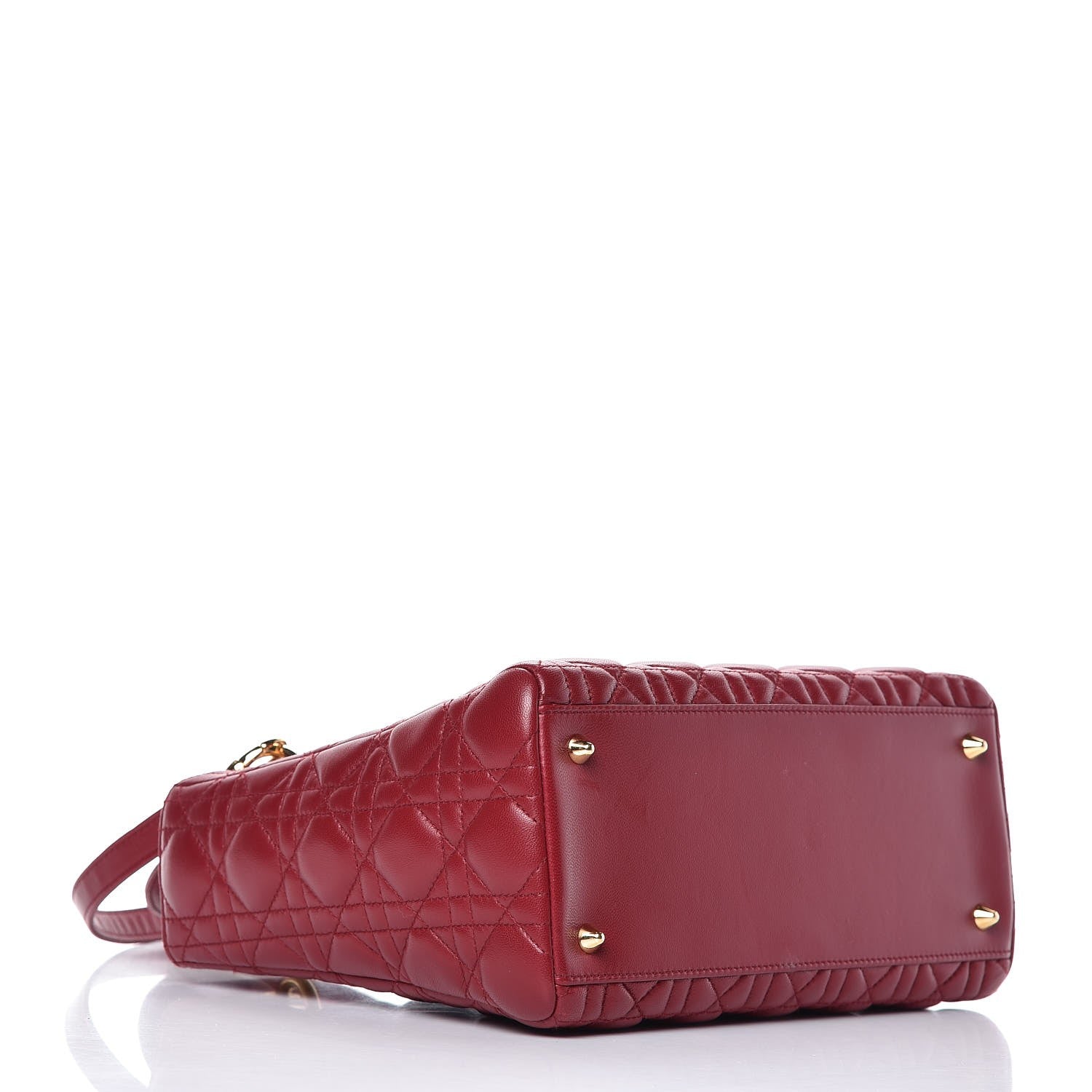 Christian Dior Lambskin Cannage Medium Lady Dior Red 4 of 7