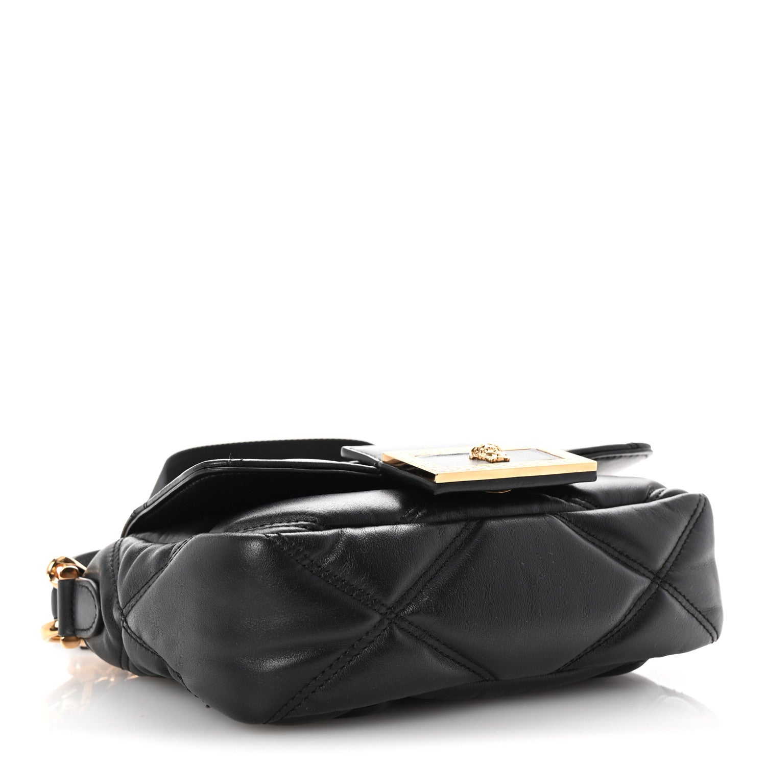Versace Calfskin Quilted Medusa Small Top Handle Shoulder Bag Black 4 of 9