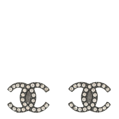 Chanel Ruthenium Crystal CC Stud Earrings 1 of 5
