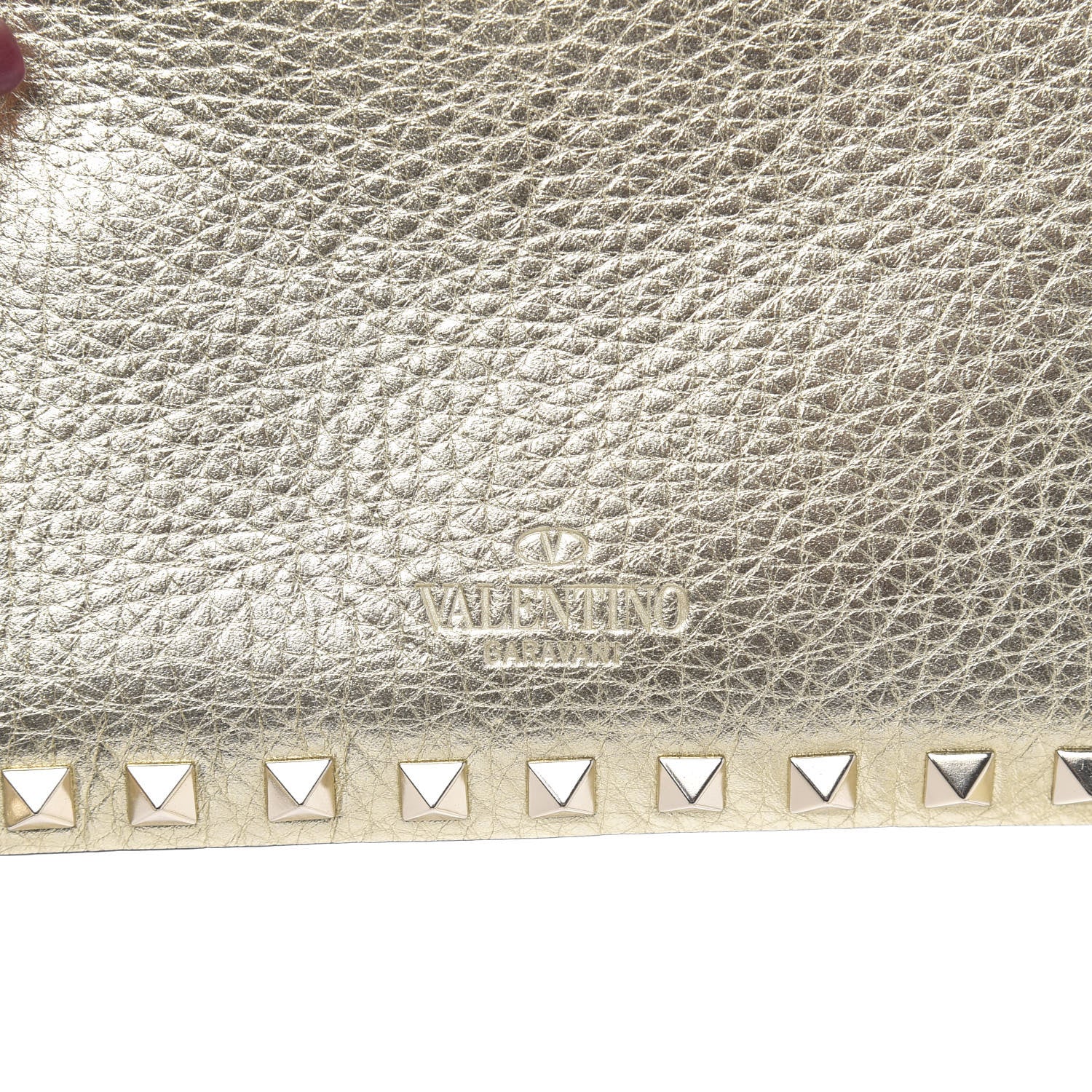 Valentino Garavani Metallic Pebbled Calfskin Rockstud Camera Crossbody Bag Platino 7 of 9
