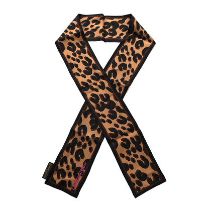 Louis Vuitton Silk Leopard Bandeau Scarf Marron 1 of 3