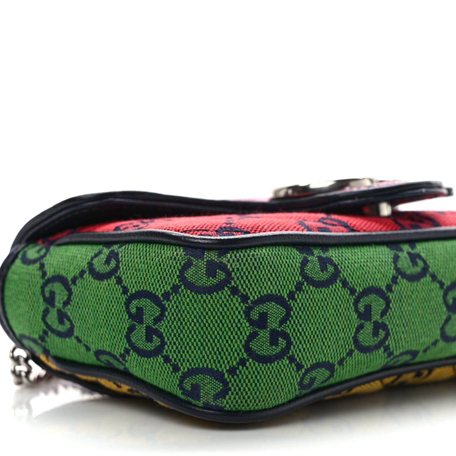 Gucci Monogram Multicolor Matelasse Diagonal Super Mini GG Marmont Shoulder Bag Pink Blue Red Yellow Green 8 of 10