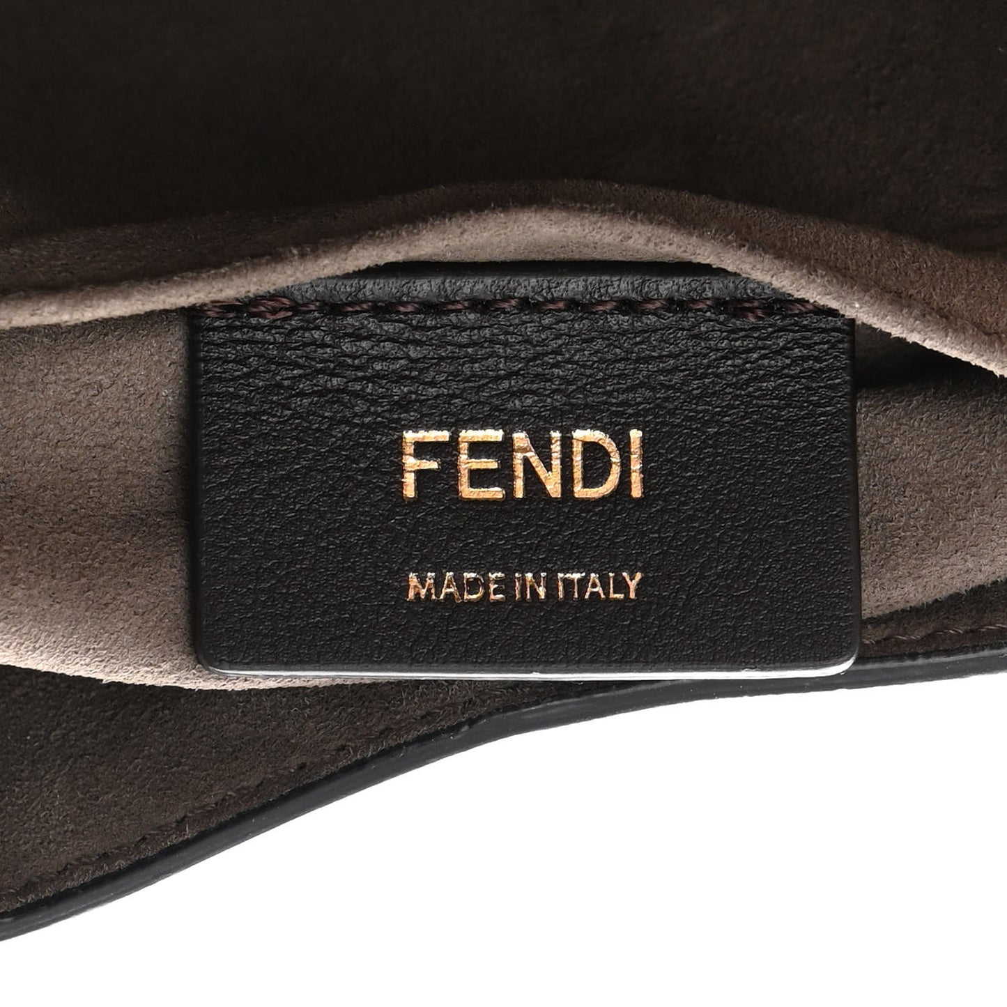 Vitello Grace F is Fendi Bi-Color FF 1974 Embossed Grande Mon Tresor Bucket Bag Maya Black Fragola