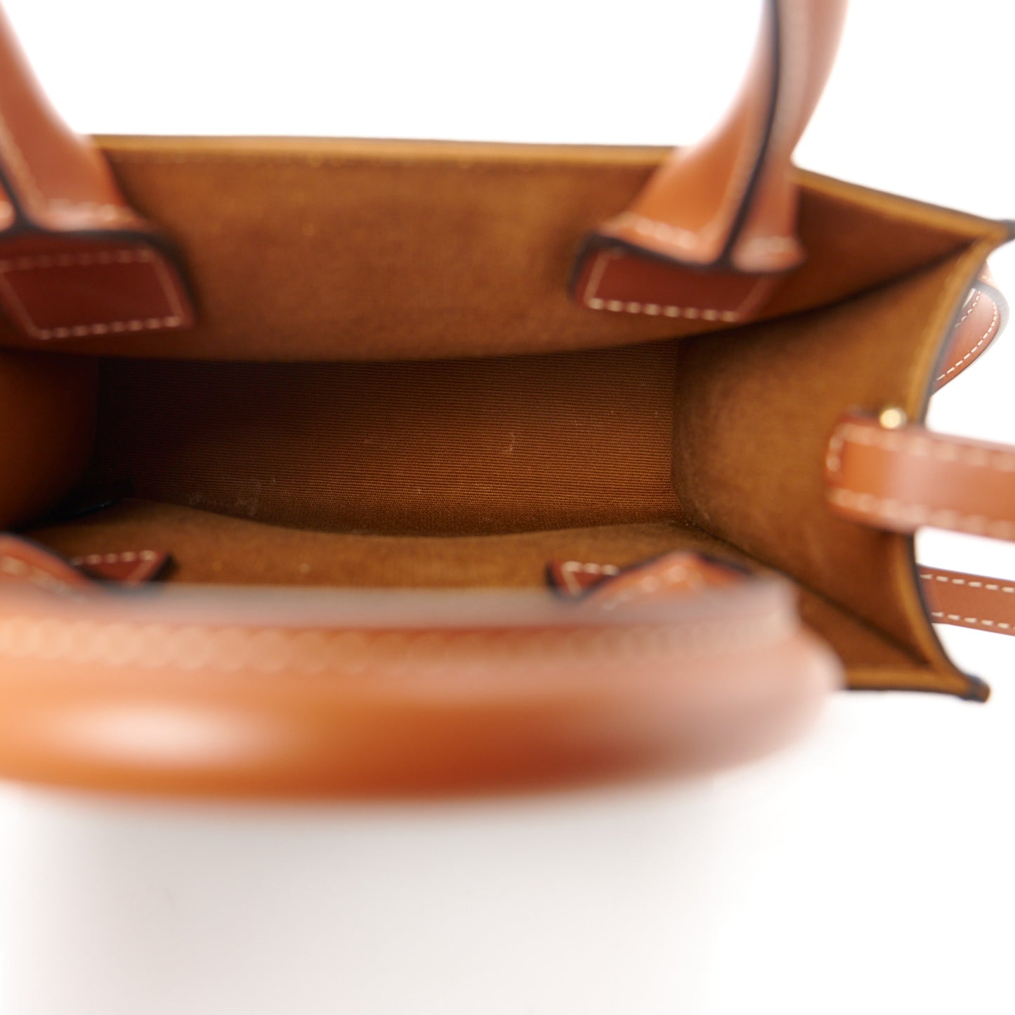 Triomphe Canvas Calfskin Mini Vertical Cabas Tan
