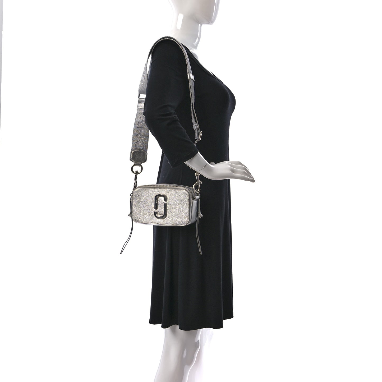 Saffiano Small Snapshot Camera Bag Silver